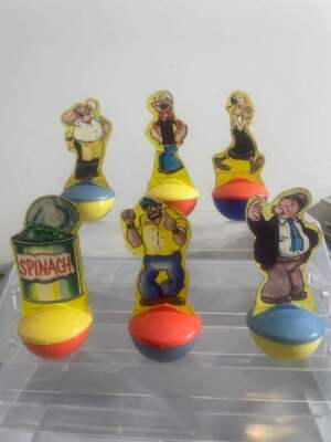 RARE VTG 1958 KNICKERBOCKER COMPLETE SET OF TARGETS FOR POPEYE ROLLY POLLY GAME!