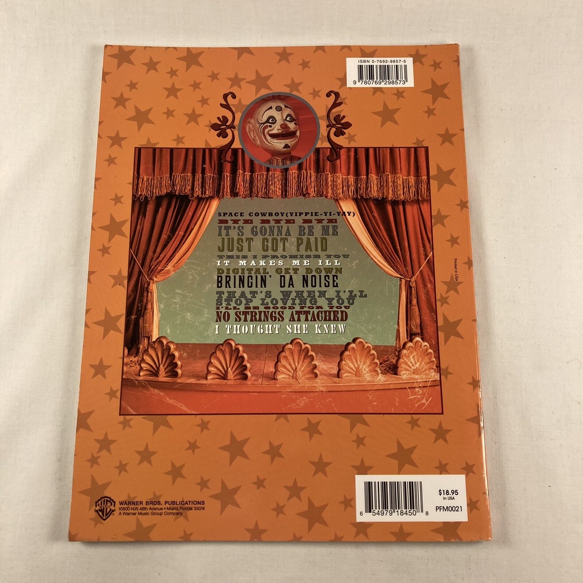 N'Sync サイン NSYNC songbook No Strings Attached 83 pg Piano w/pictures Justin