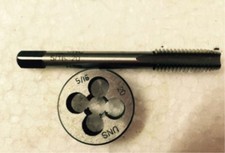 New 1pc HSS Machine 5/16-20 UN Plug Tap and 1pc 5/16-20 UN Die Threading Tool