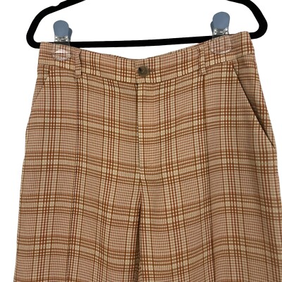 パンツ ANDMARY High waist check pants brown S & OTHER STORIES Womens Size 2 Plaid Wide Leg Pants In Brown Check
