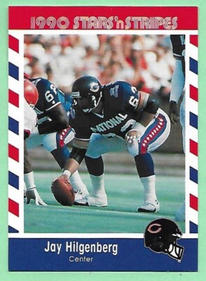 1990 The Asher Candy Co. Stars 'n Stripes Football Jay Hilgenberg #63 Bears 