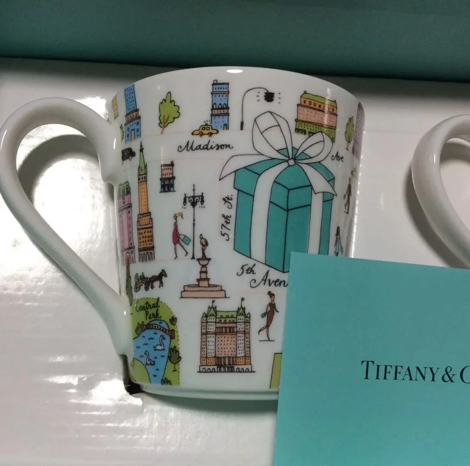 Taza Tiffany & Co. China 5th Avenue Bone 2 piezas con caja de regalo Foto 2 de 4