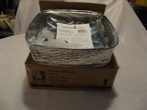 COPPER CHEF 2-in-1 Stackable Steamer/Pan Extender NEW / Factory SEALED 3" x 11" - Picture 2 of 7