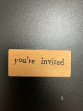 Stampstruck Rubber Stamp 1 inch, "You're Invited" Small Invitation, Words