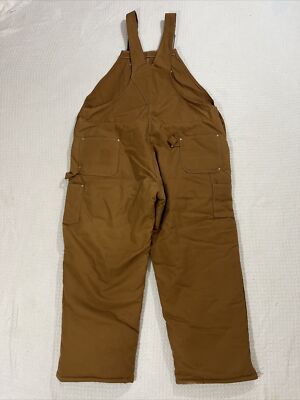 Carhartt Overalls: Men's Brown R03 BRN Arctic Quilt Lined Bib
