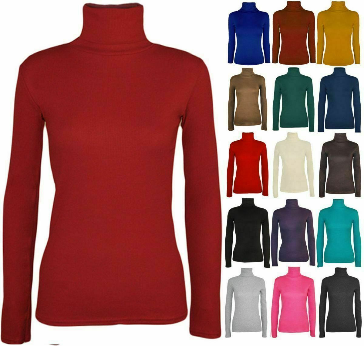 Womens Polo Neck Roll Neck Turtle Neck 