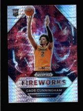 CADE CUNNINGHAM 2021 PRIZM DRAFT PICKS #1 FIREWORKS ROOKIE HYPER PRIZMS BC1390