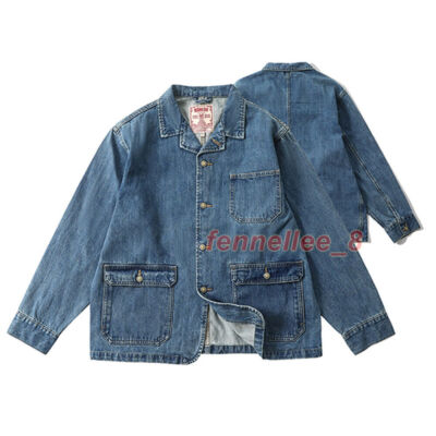 Railroad Jacket Men's Denim Jacket Vintage Casual Coat Work Coat