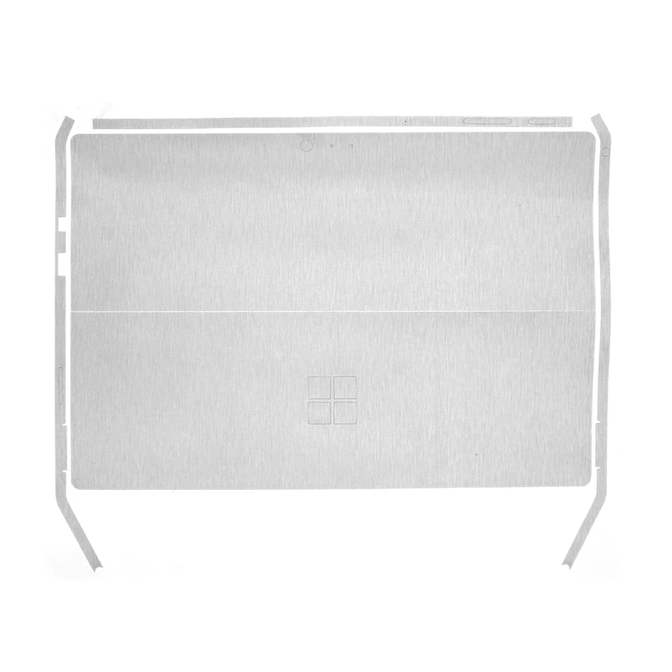 Back&Side Body Sticker Skin Decal Cover-Surface Pro 4/ Pro 2017-Brushed SIlver - Image 2 of 4
