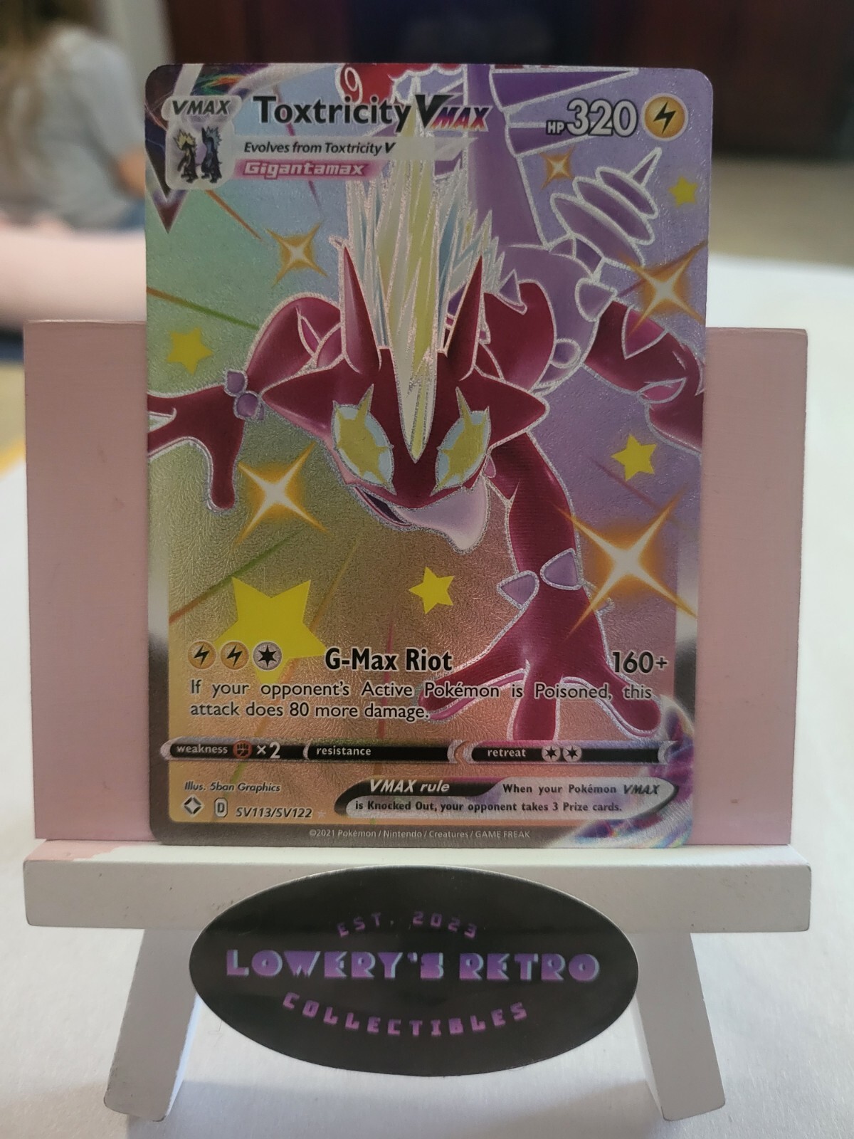 Toxtricity VMAX SV113/SV122 Pokemon TCG Shining Fates Ultra Rare Holo NM