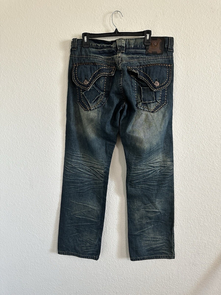 Reward Jeans Dark Wash Denim Pants Men Size 36x32 Style RN