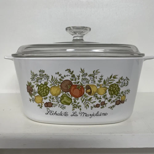 Vtg Corning Ware Spice of Life Casserole A-3-B L'Echalote La Marjolaine 3 Qt 70s
