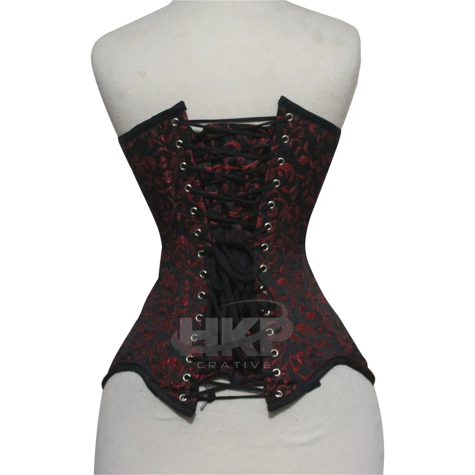 Corsé gótico brocado acero deshuesado sobre busto - Steampunk, entrenamiento de cintura, juegos con disfraces Foto 4 de 4