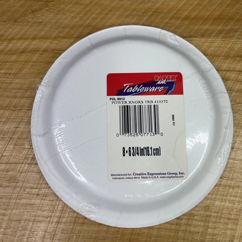 Platos de fiesta de postre de colección Mighty Morphin Power Rangers Saban 1997 24 unidades Foto 3 de 4