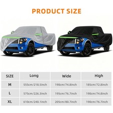 Universal Full Truck Cover With Zipper Reflective Strips All Season Protector