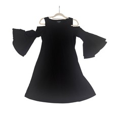 Lauren Ralph Lauren Black Cold Shoulder Bell Sleeve Dress 6 250667426001