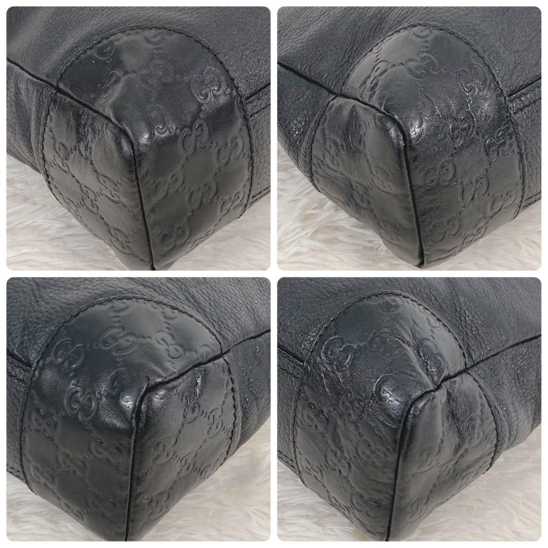GUCCI GG Shima Leather Shoulder Bag Black Large Capacity A4 Compatible Authenti thumbnail 6