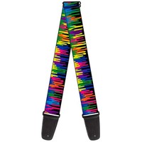 Guitar Strap - Paint Drips Black/Multi Neon (Us Import) Acc Neu