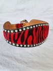 3D DDD Calf Hair Red Zebra Western Rhinestone Wide Back Leather Hip Belt $166  M — photo 6