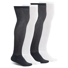 Non-Binding Over the Knee Diabetic Socks for Men, 4 Pairs Circulatory Socks w...
