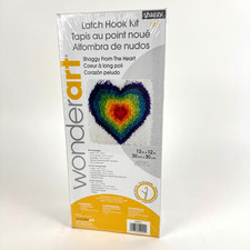 Shaggy Latch Hook Kit Rainbow Heart 12"x12" NEW Sealed WonderArt Age 6 