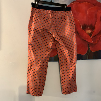 Tom Tailor women s Mia slim fit skinny Printed Capri Pants size 6 EU 38 Orange