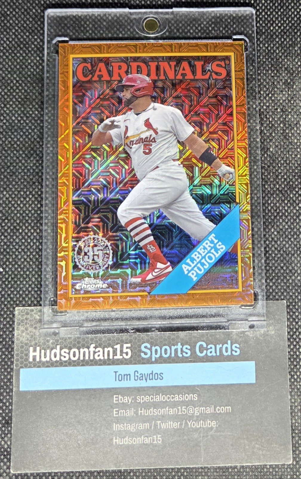 Albert Pujols 2023 Topps Silver Pack 35th 1988 #2T88C-76 Orange Refractor 10/25