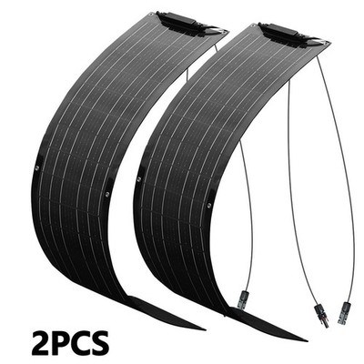 2PCS - 50W Solar Panel Flexible Mono Portable Power For RV Camping Boat 100W