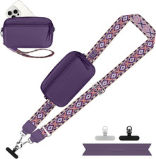 Clip and Go Strap for Phone with Wallet Crossbody, Adjustable Phone Lanyard with