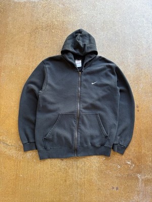 Vintage 90s Black Nike Zip Up Hoodie White Tag Made In USA Ykk