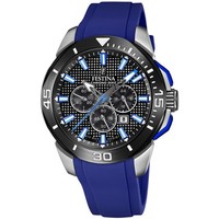 Festina Chrono Bike Chronograph F20642-1 Schwarz Silikonband Blau 47 Mm