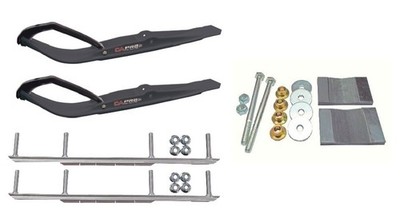 C&A Pro Black Razor Snowmobile Skis w/ 7.5'' Shaper Bars Complete Kit Yamaha Old