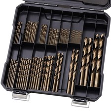Sinyeenglon 101Pc Cobalt Drill Bit Set for Hardened Metal Stainless Steel