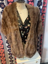 Vintage Forties 1940s Real Fur Stole Shawl Scarf Reenactment Film Tv Costume