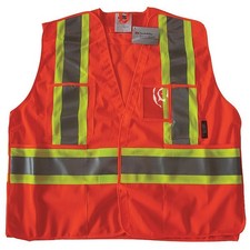 Condor Safety Vest,Orange/Red,L/XL 491T13 Condor 491T13 L/XL Polyester Orange