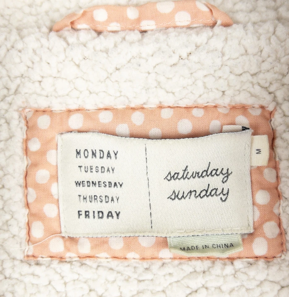 Saturday Sunday Anthropologie Sherpa Lined Jacket Women's Small Gray Hooded - Image 3 of 4