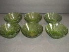 New Listing6- Vintage Anchor Hocking Soreno Avocado Green Dessert Bowls 4-3/4 Inches