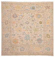 Traditional Ivory Hand-knotted Area Rug 122 x...