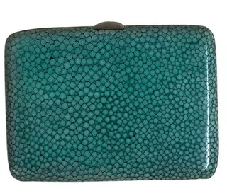 Vintage Shagreen Card Case with Silver Interior Made in England SEL