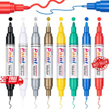 Oil Based Paint Markers, 8 Colors Dual Tip Permanent Paint Pens Paint Markers 0.