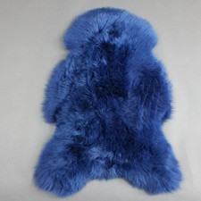 Image of Sheepskin Rug UK Navy Blue