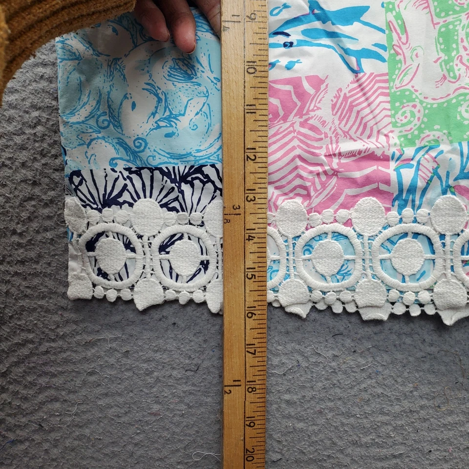 Lilly Pulitzer Golf Skort Womens 8 Multi Ocean Print Lace Detail Back Zip EUC - Image 3 of 4