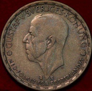 1947 Sweden 1 Krona Silver Foreign Coin