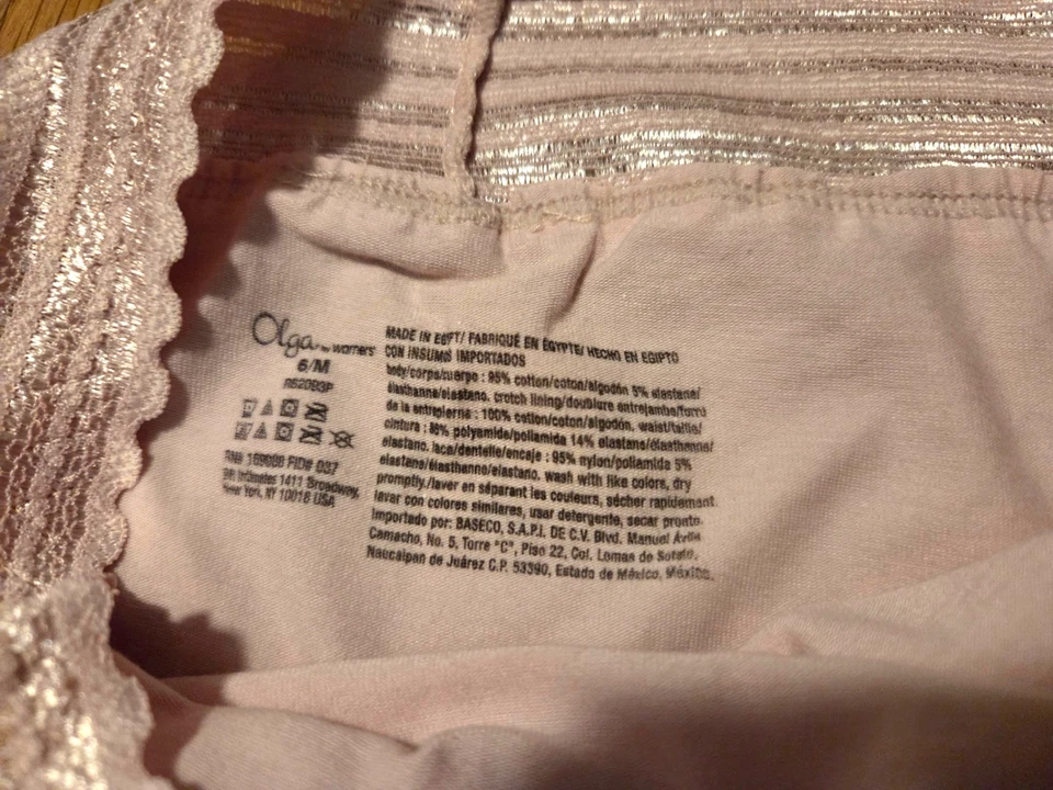 LOT OF 2 Warner's Women's Sz 6 Medium Panty Brief Lace Waistband New Black Pink - Image 2 of 4