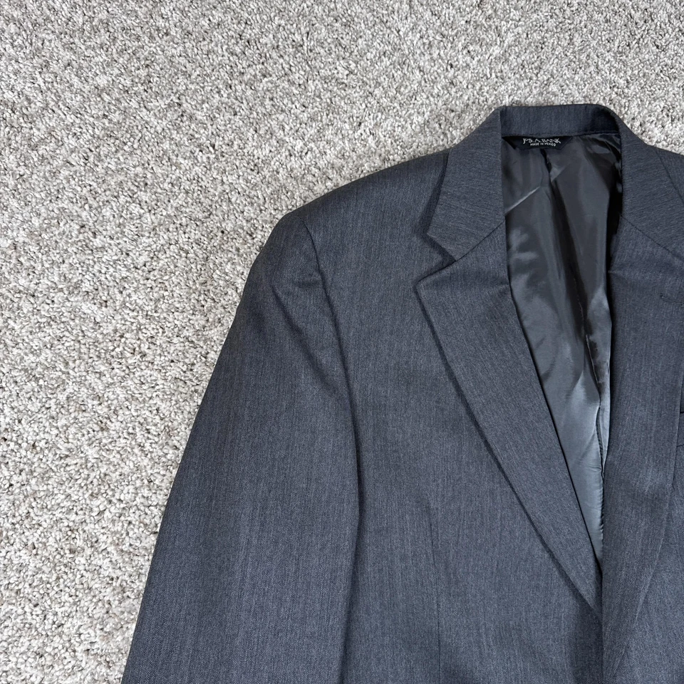Jos A Bank Blazer Mens 41L Gray Wool Signature Collection Sport Coat Jacket - Image 4 of 4