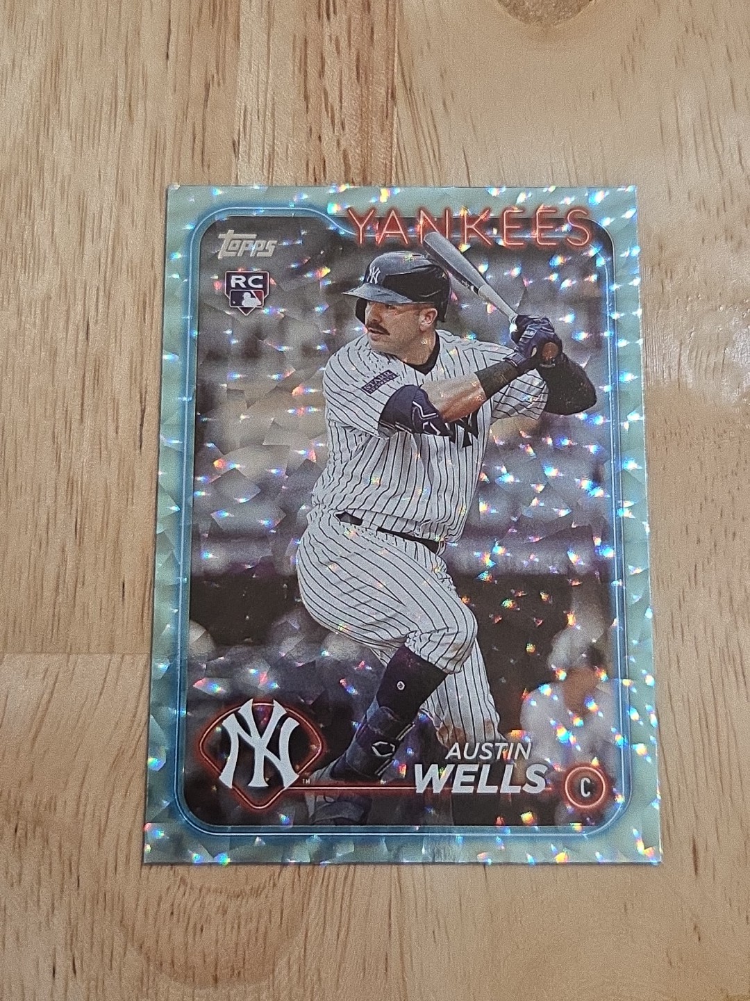 2024 Topps AUSTIN WELLS Aqua Foil /399 #624 Rookie RC Yankees SP