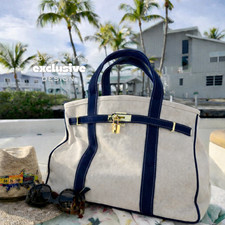 Boatkin Canvas Boat Tote, Large Beach Bag with FREE Lock, Key and Zip Pouch