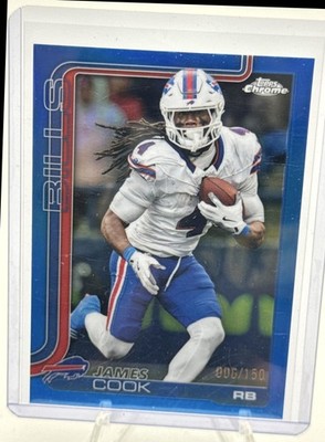 2025 Topps Chrome James Cook #35 Blue Refractor 6/150 Bills
