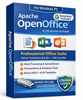 Open Office Software Suite for Windows - USB - Word Processing - Home & Office