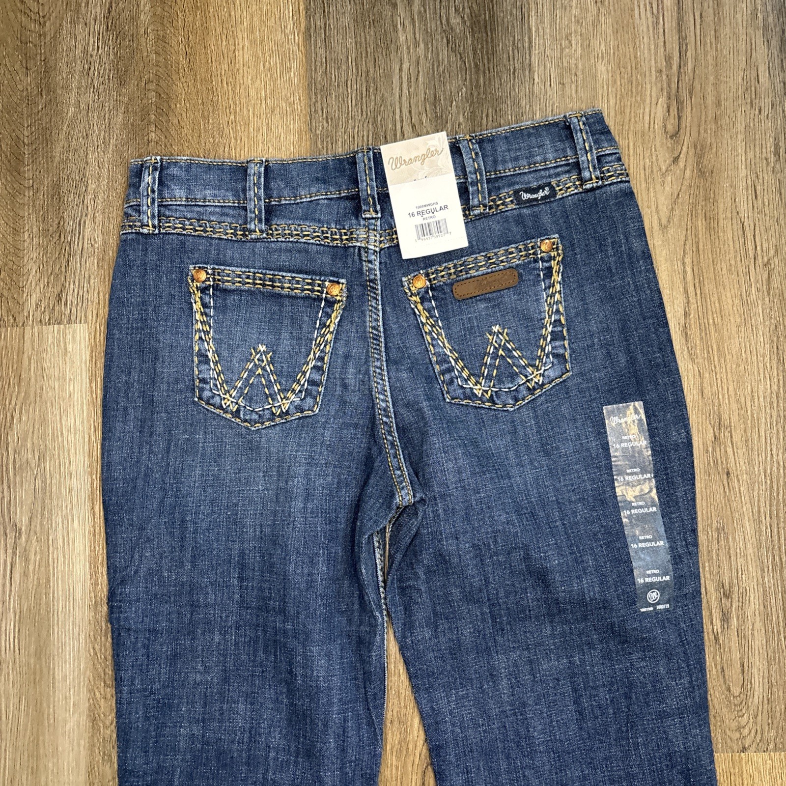 WRANGLER RETRO BOOTCUT JEANS GIRLS 16 DENVER MEDIUM WASH REGULAR FIT MID RISE image 7